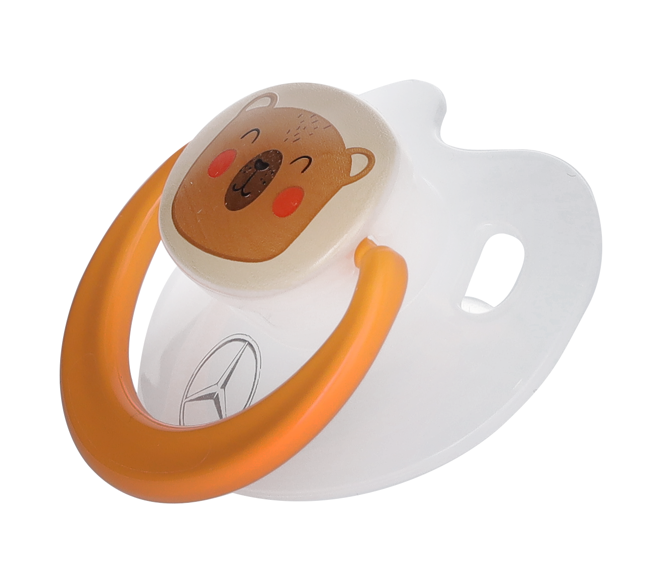 Speen, Bos - wit translucent / oranje, kunststof / silicone, BABY-NOVA