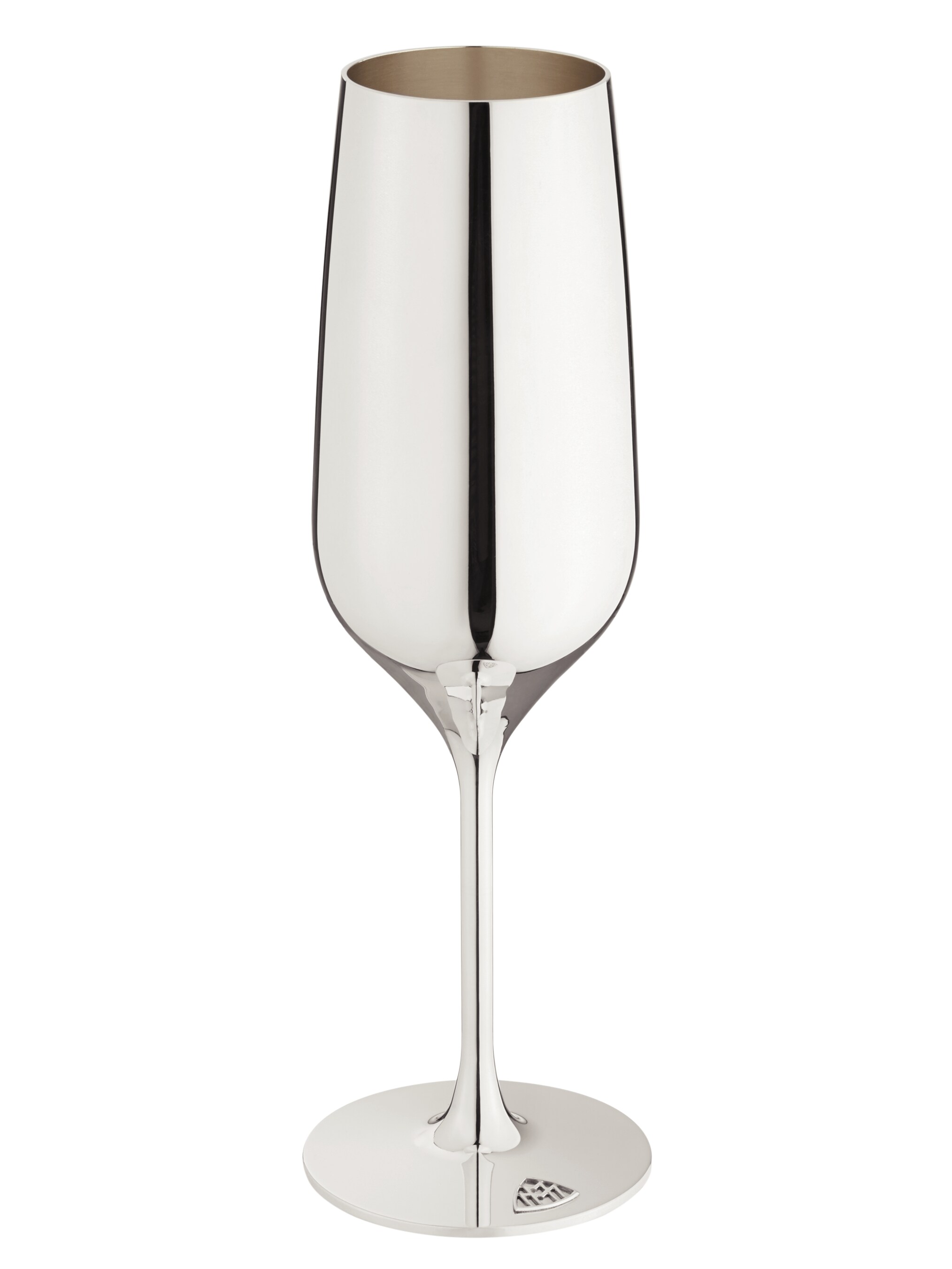Champagneflûte, Massief verzilverd - sterlingzilver, Messing / Zilver