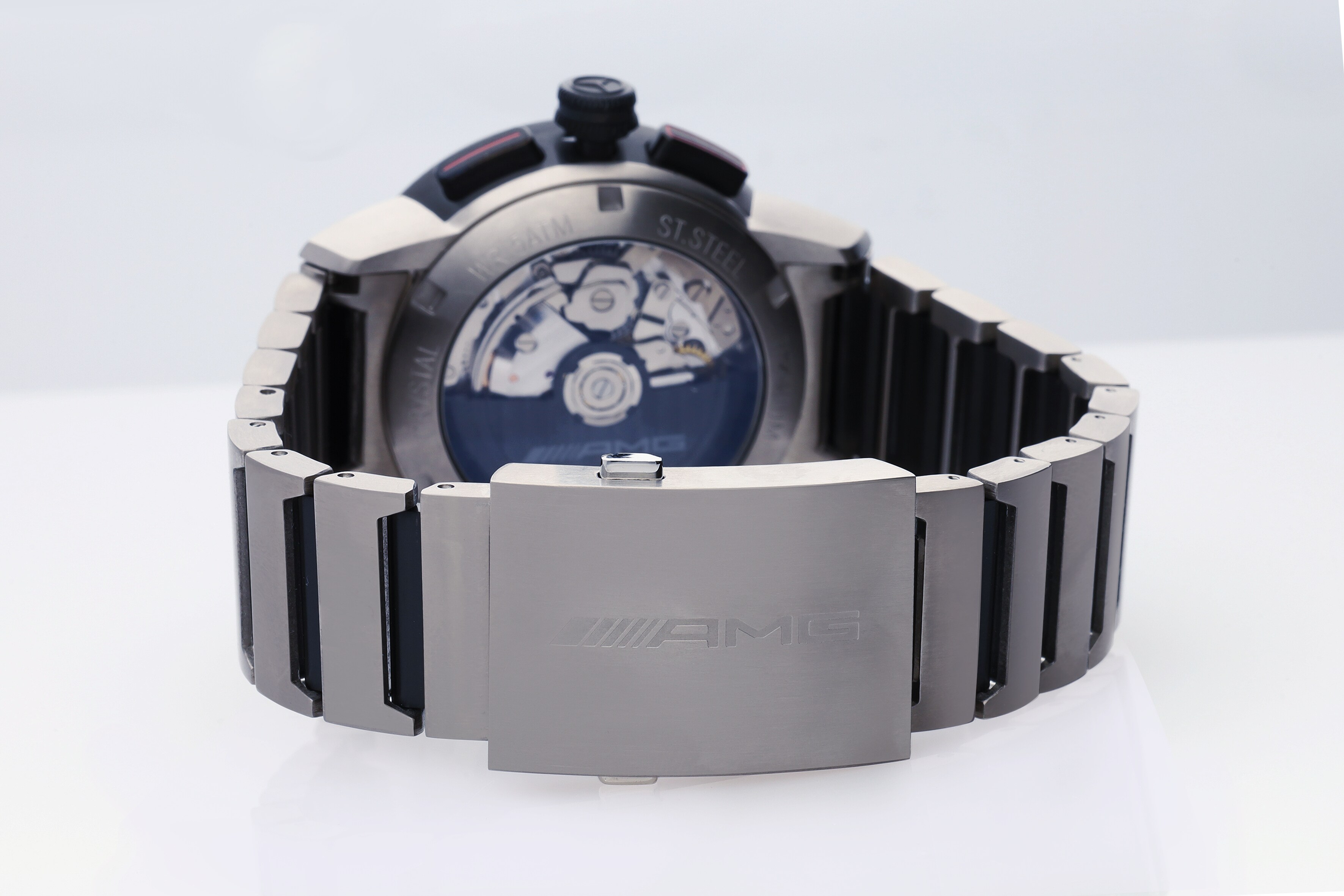 AMG-chronograaf automatisch, Heren, Business - zwart / antraciet / rood, edelstaal / Titanium