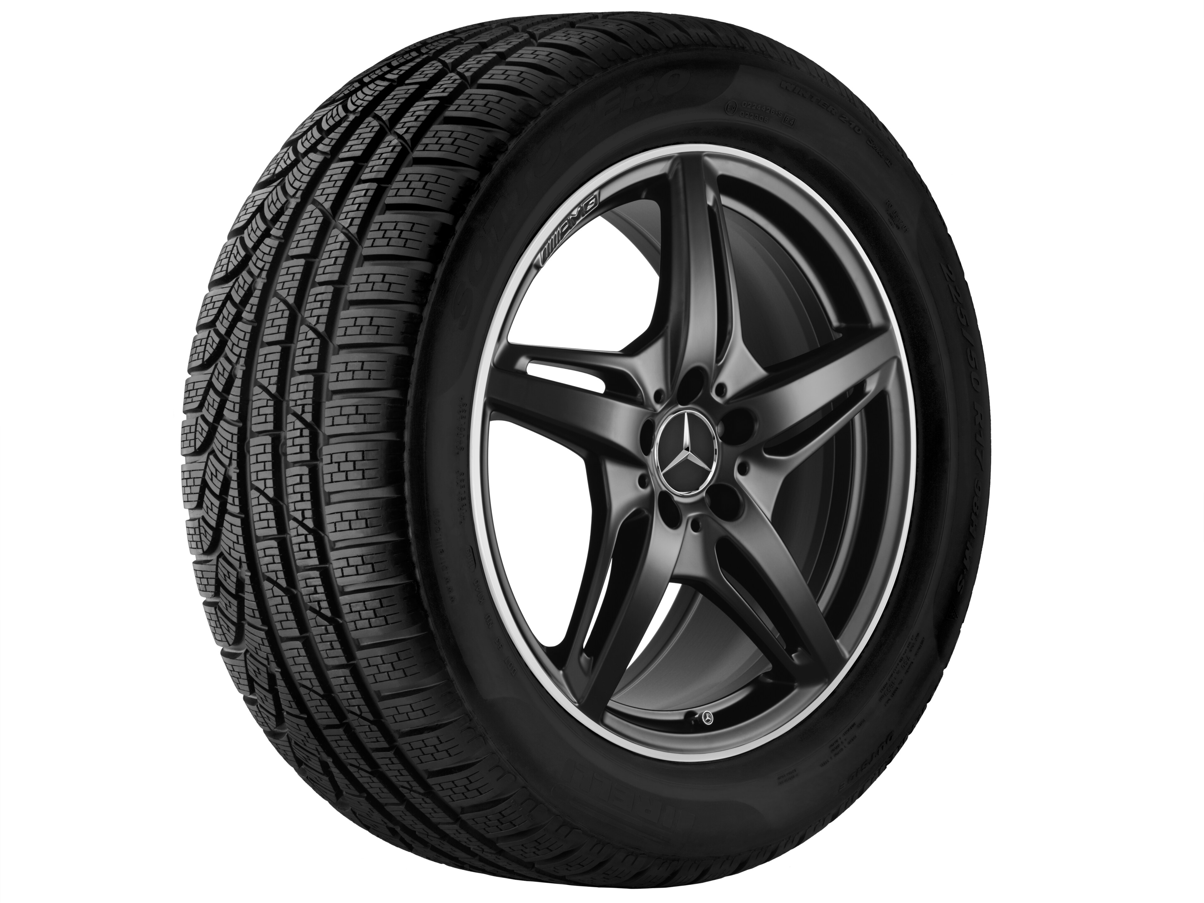 Vijfspaaks AMG-wiel, 50,8 cm (20 inch), Velgrand glanzend - 11 J x 20 ET 68, Matzwart