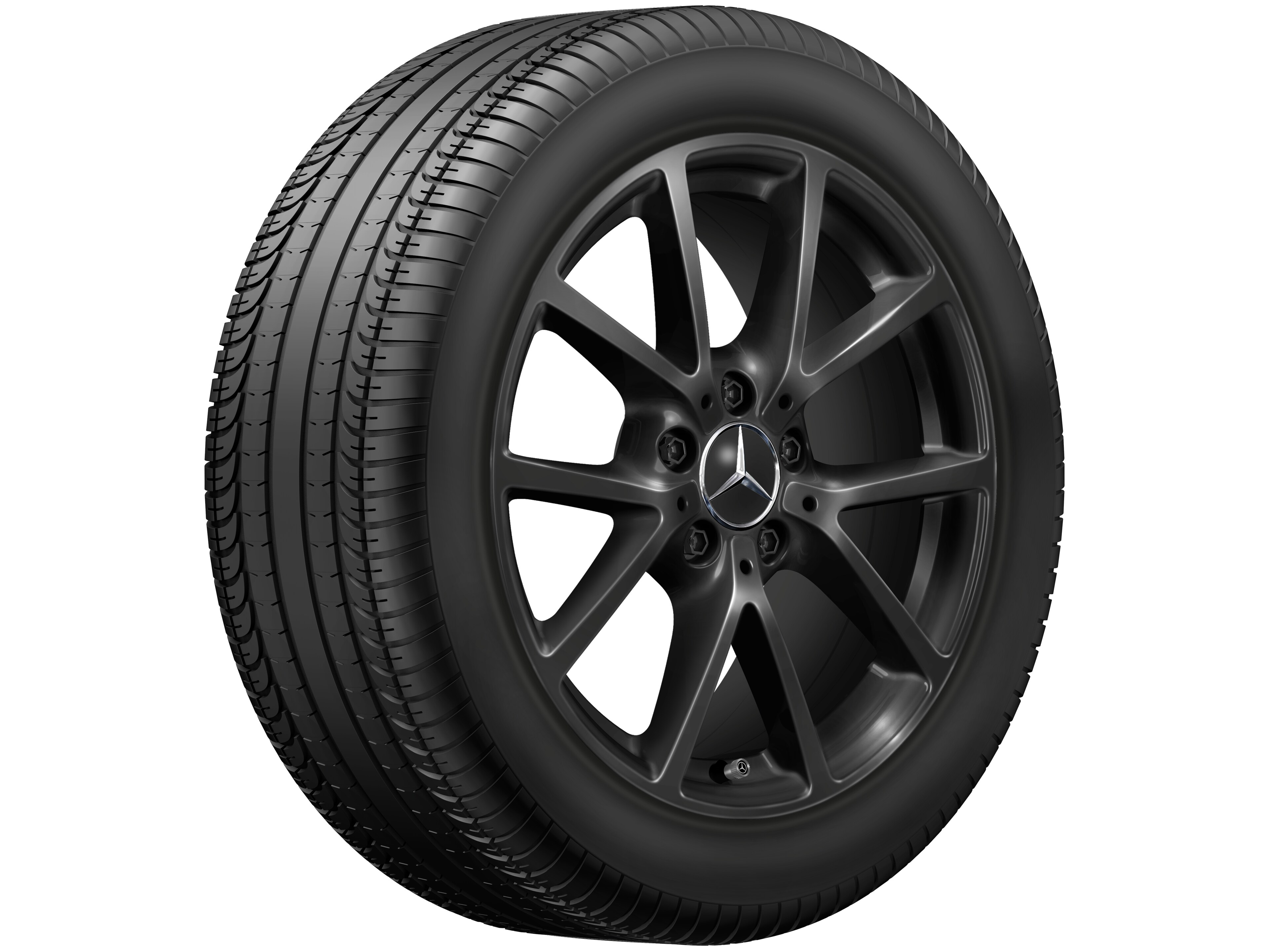 10-spaaks wiel, 43,2 cm (17 inch) - 8 J x 17 ET 58, zwart