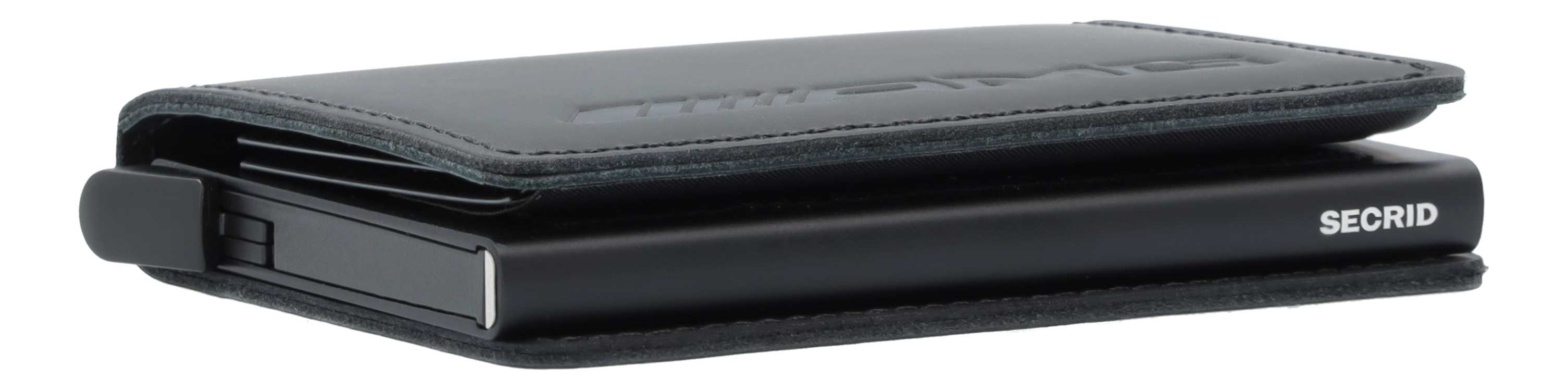 AMG-slimwallet - zwart, Rundleder