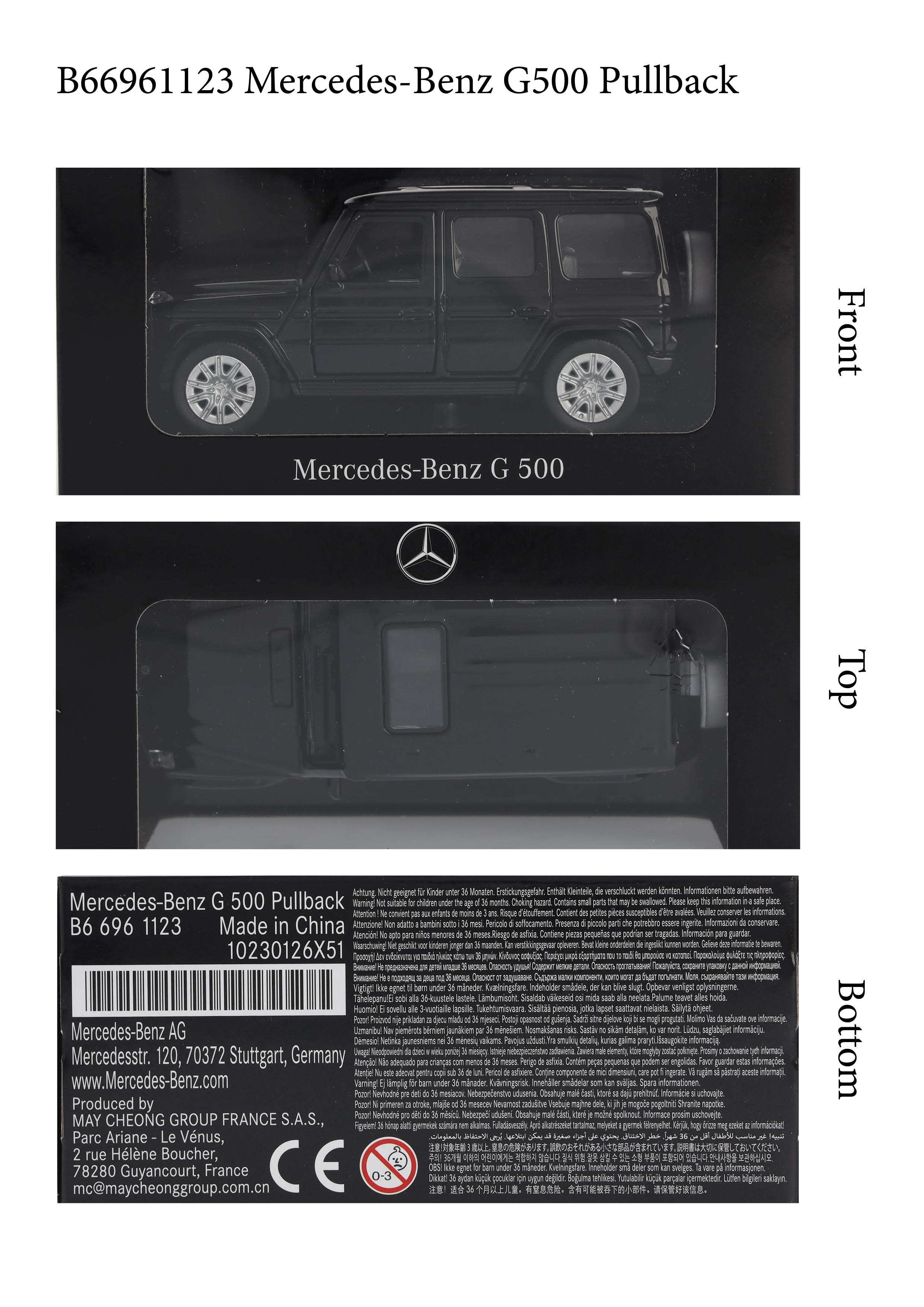 G-Class, Terreinwagen, W465, Pullback - obsidiaanzwart, Heinrich Bauer, 1:43