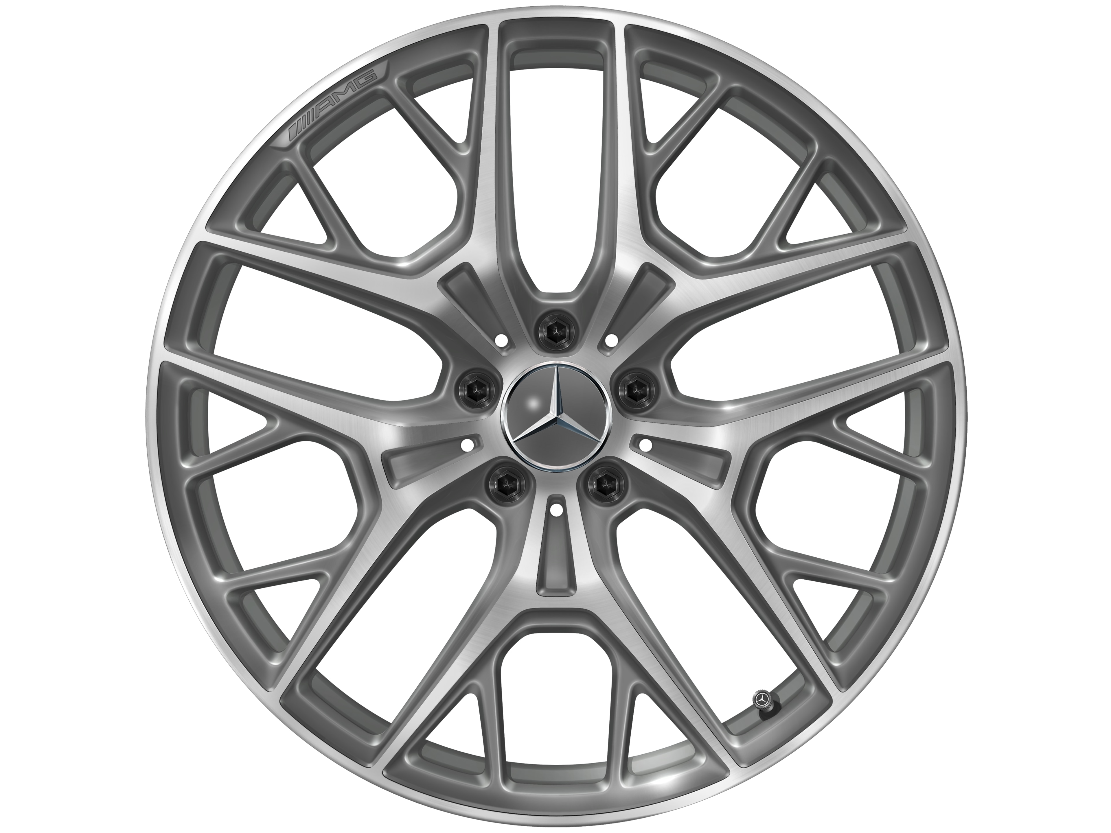 Lichtmetalen AMG-velg, In kruisspaak-design, 50,8 cm (20 inch) - 9 J x 20 ET 34, himalayagrijs, glanzend gepolijst