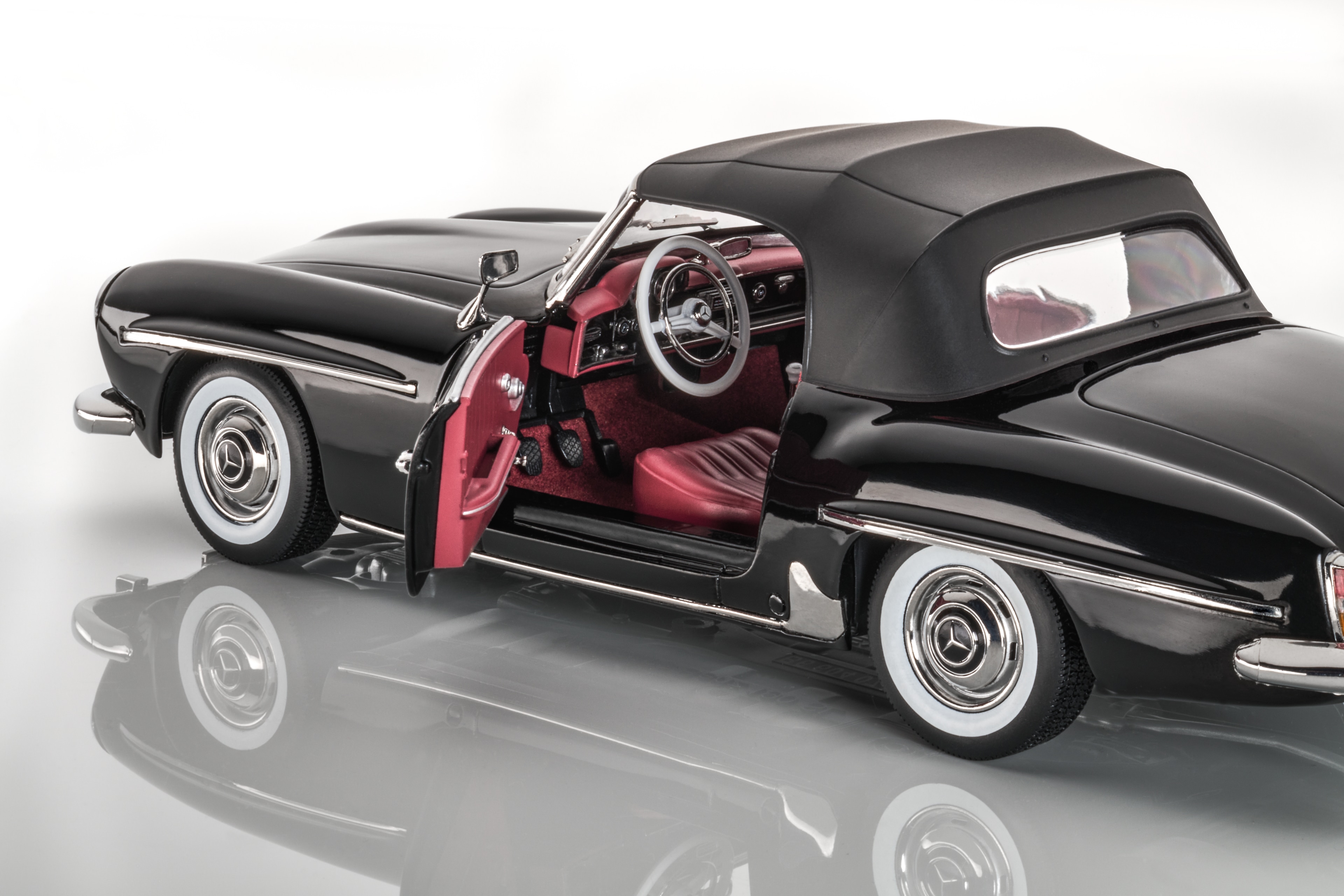 190 SL Roadster W 121 (1954-1963) - zwart, Norev, 1:18