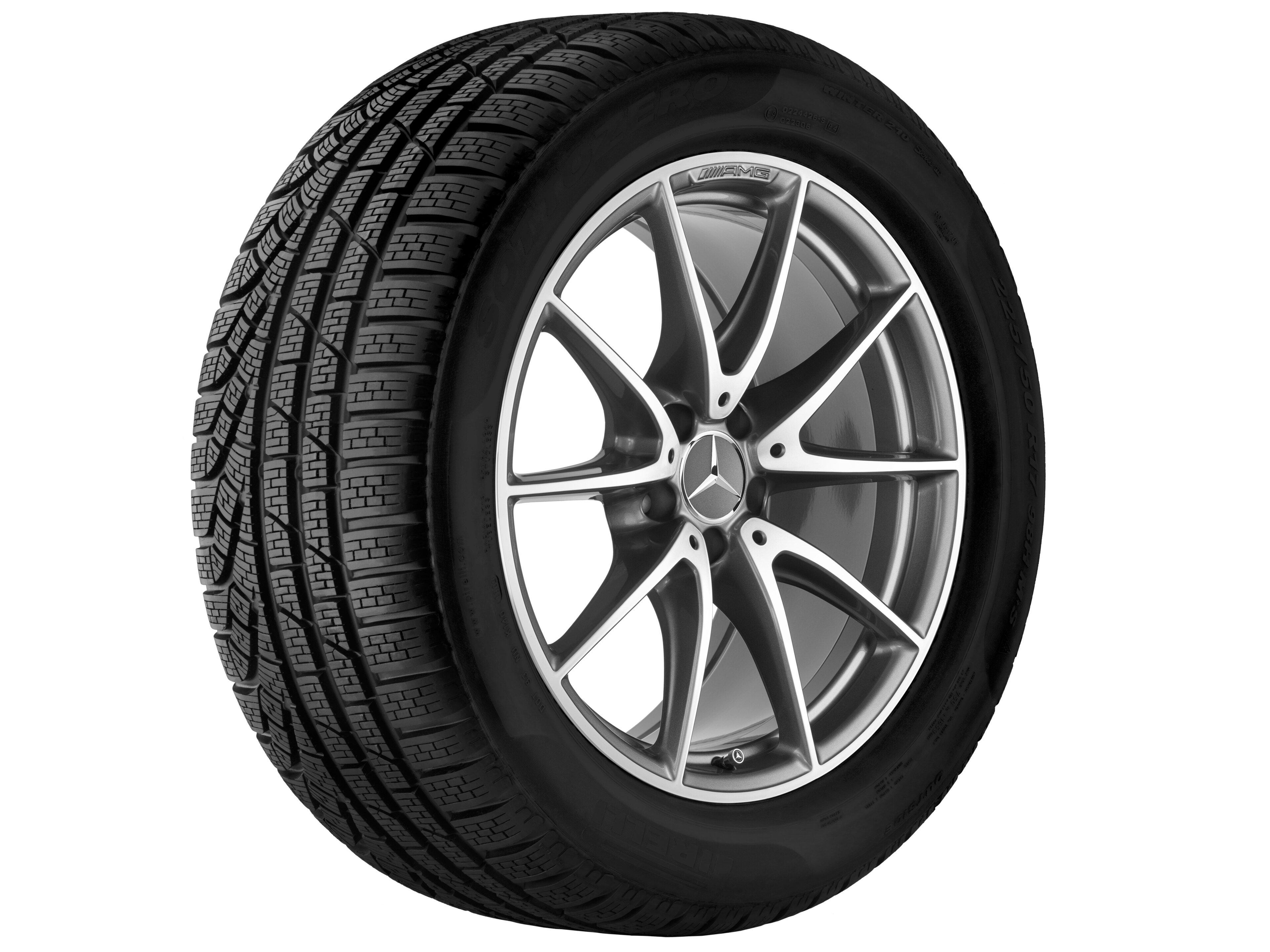 Tienspaaks AMG-wiel, 48,3 cm (19 inch) - 10 J x 19 ET 55, titaniumgrijs, glanzend gepolijst