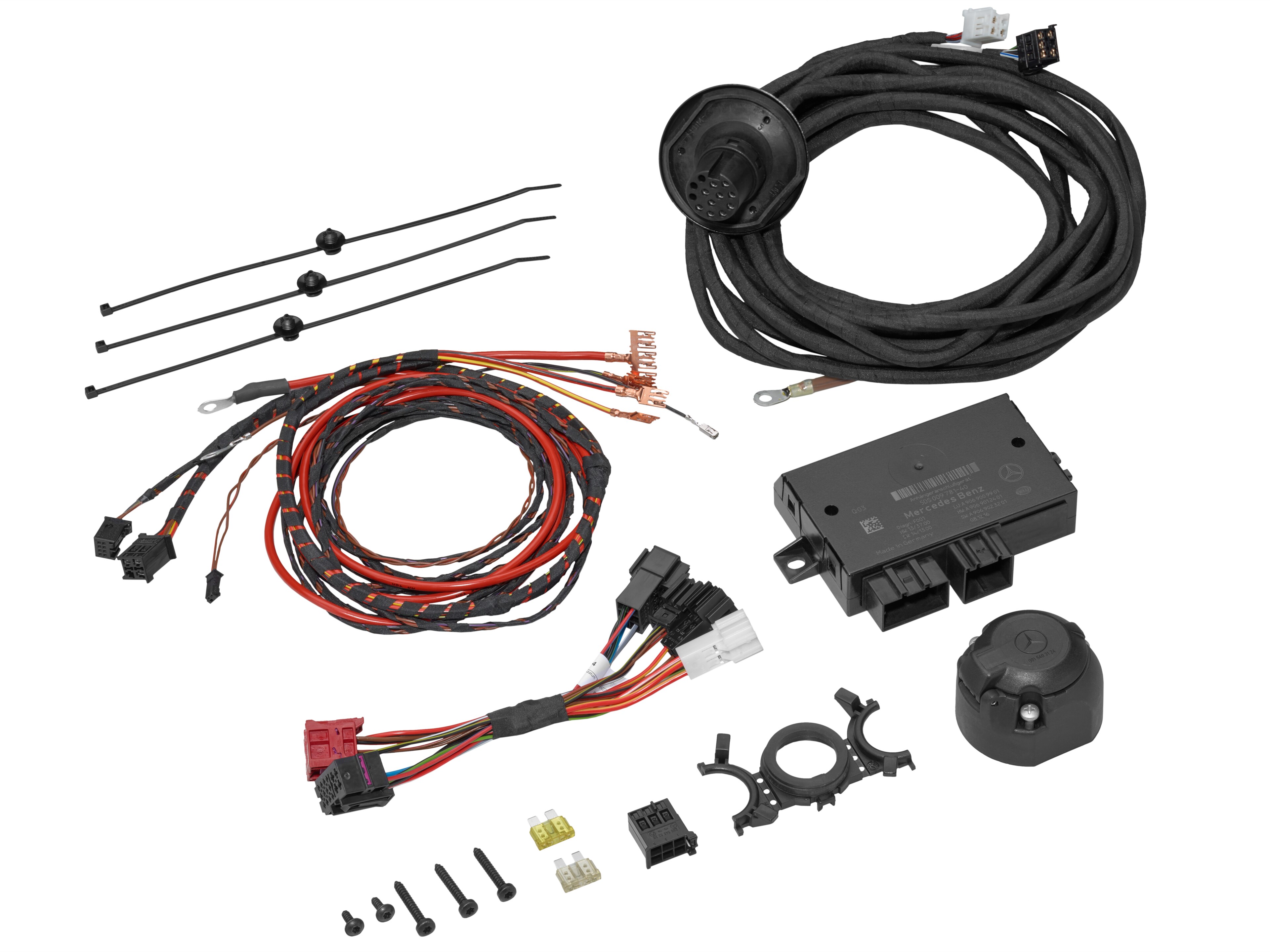 Elektroset voor trekhaak, Elektromontageset, Lichtdiode, Voor voertuigen zonder code E57 af fabriek - zwart