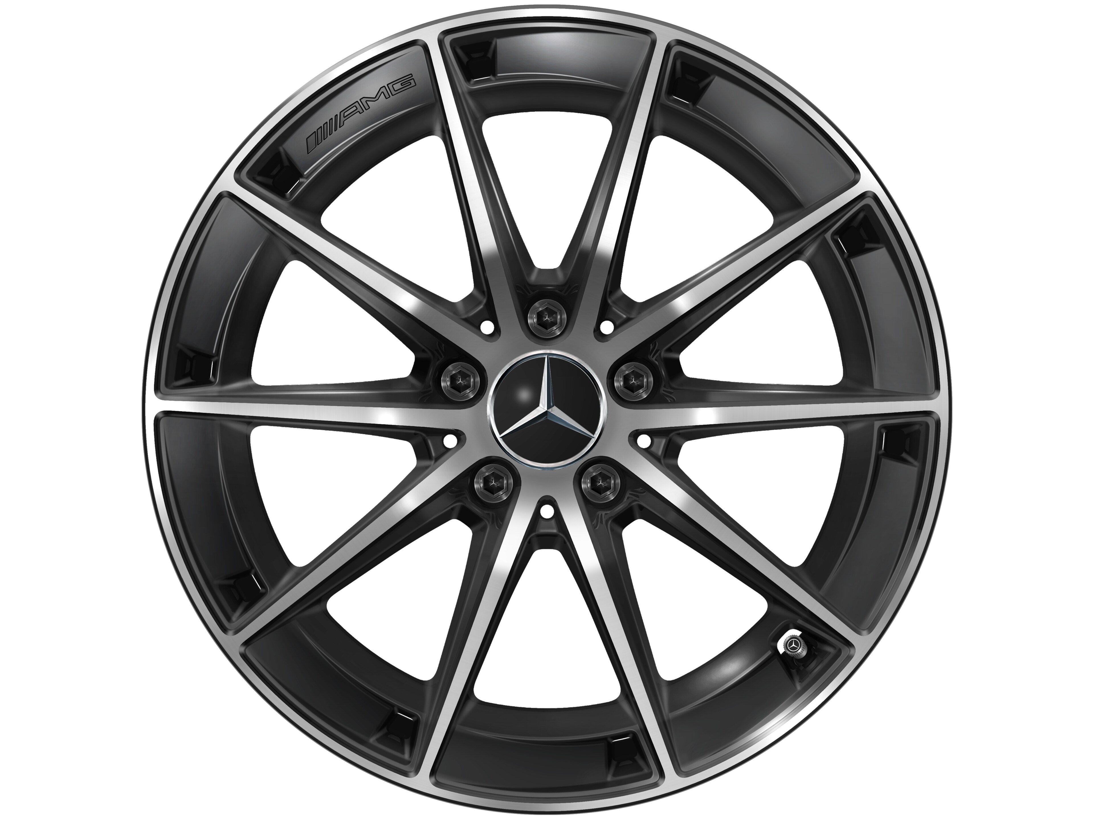 Tienspaaks AMG-wiel, 45,7 cm (18 inch) - 8 J x 18 ET 40, zwart, glanzend gepolijst