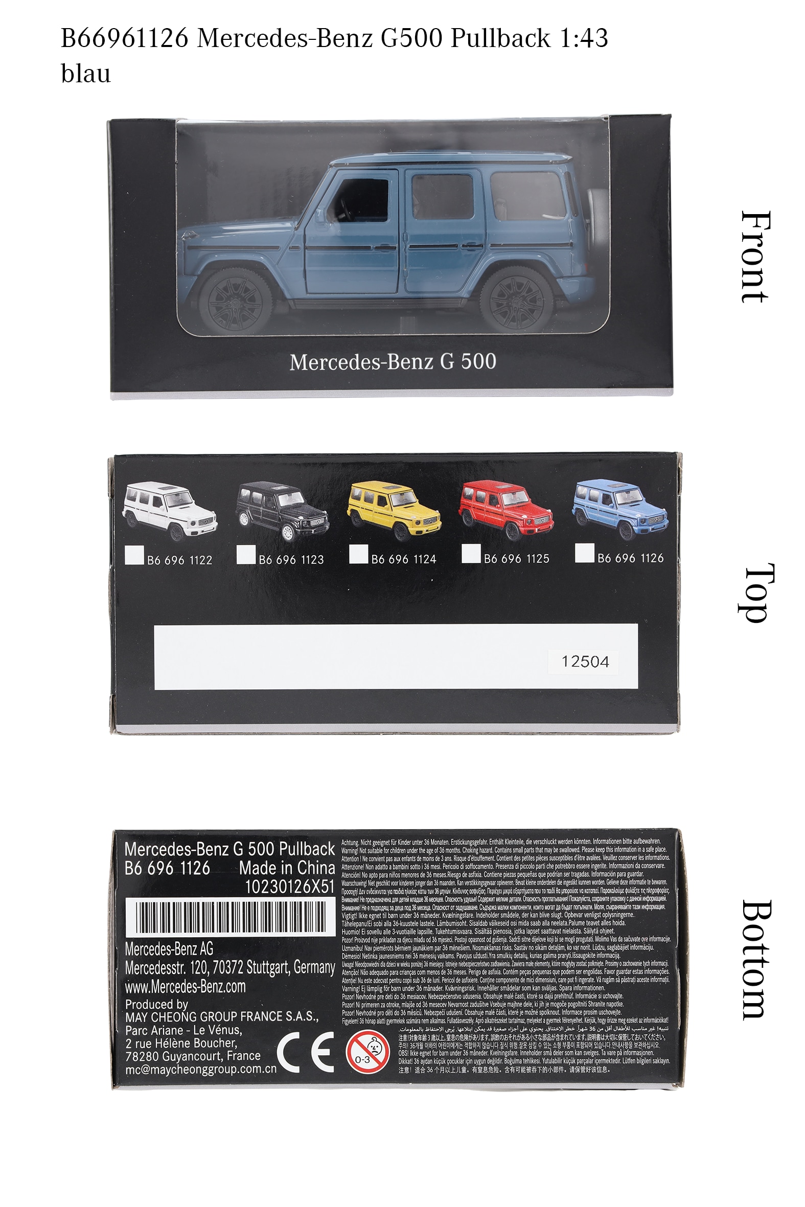 G-Class, Terreinwagen, W465, Pullback - MANUFACTUUR vintageblauw uni, Heinrich Bauer, 1:43