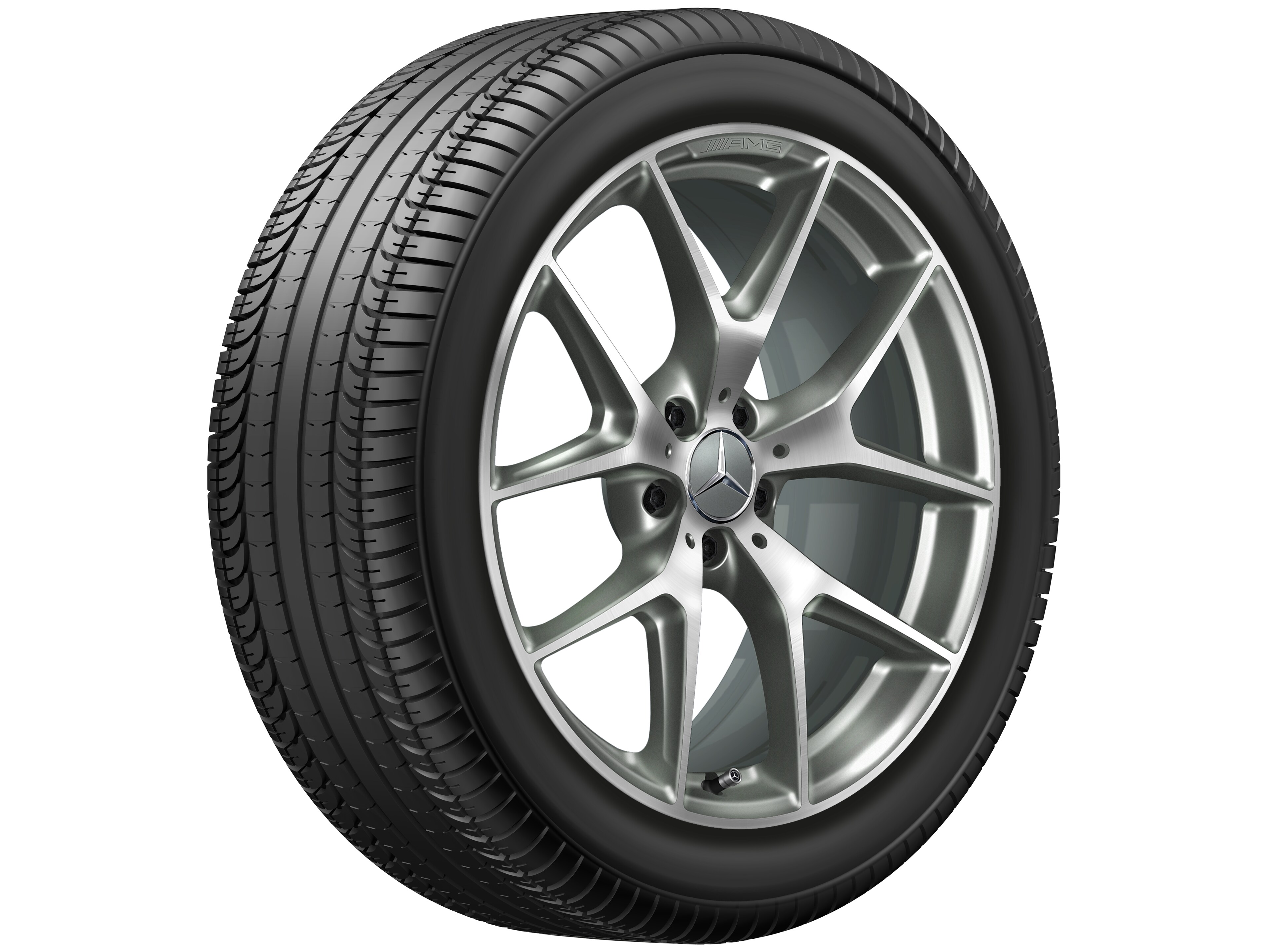 AMG-kruisspaakwiel, 50,8 cm (20 inch) - 8,5 J x 20 ET 40, titaniumgrijs, glanzend gepolijst