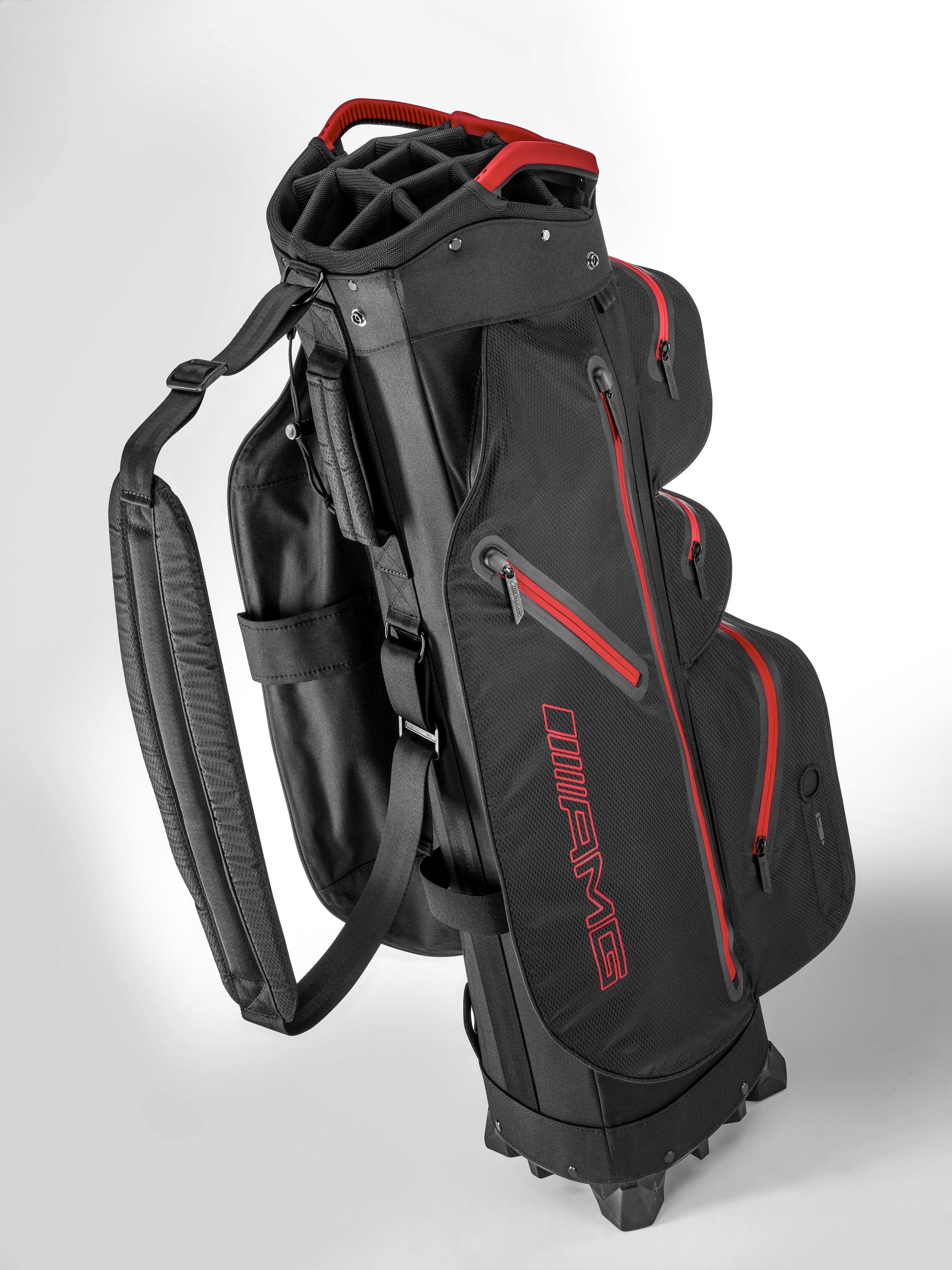 AMG-golfcartbag - zwart / rood, polyamide