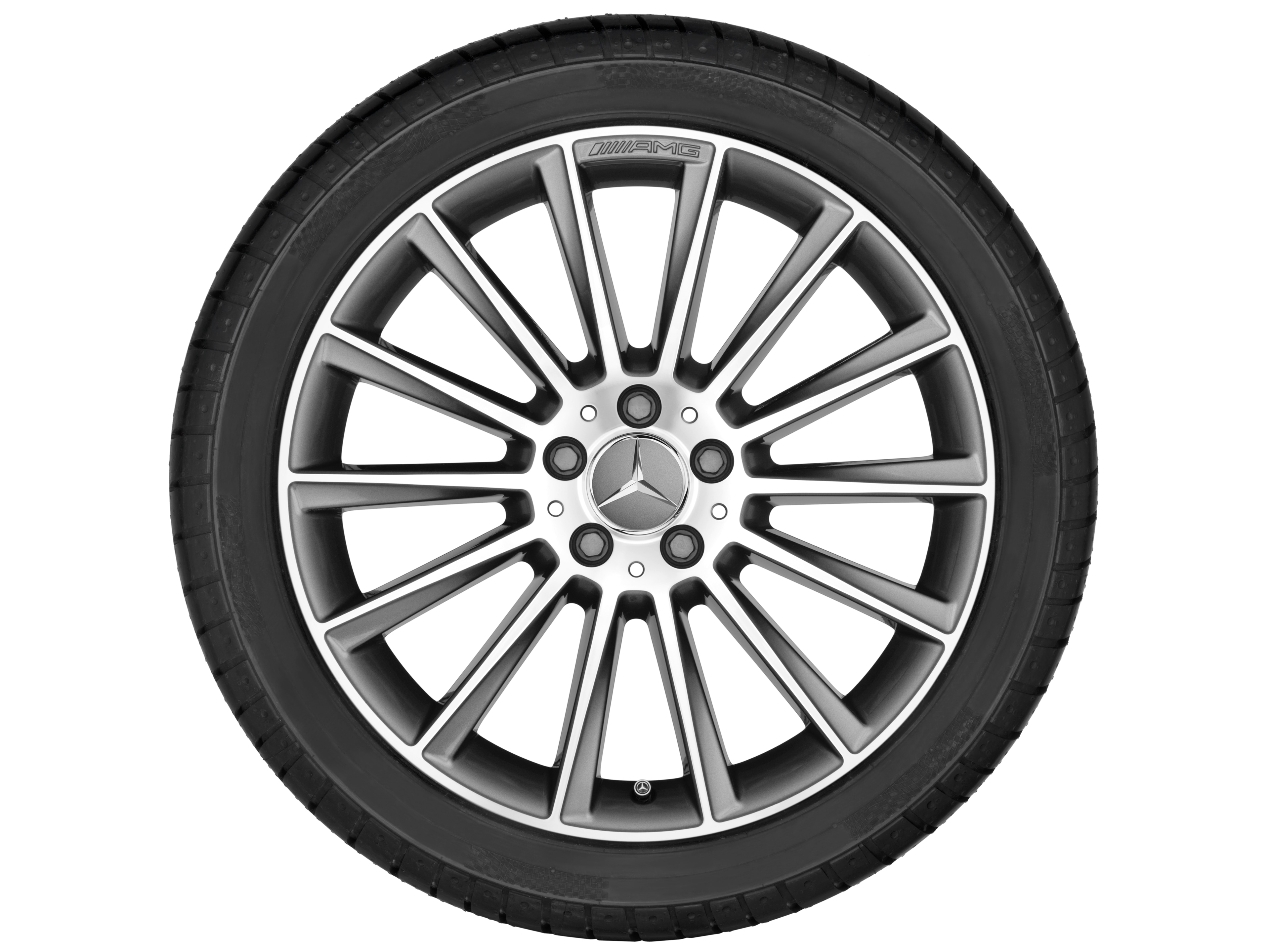 Multispaaks AMG-wiel, 50,8 cm (20 inch) - 9,5 J x 20 ET 22, titaniumgrijs, glanzend gepolijst